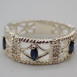 Lenox .925 Silver and blue sapphire ring.
